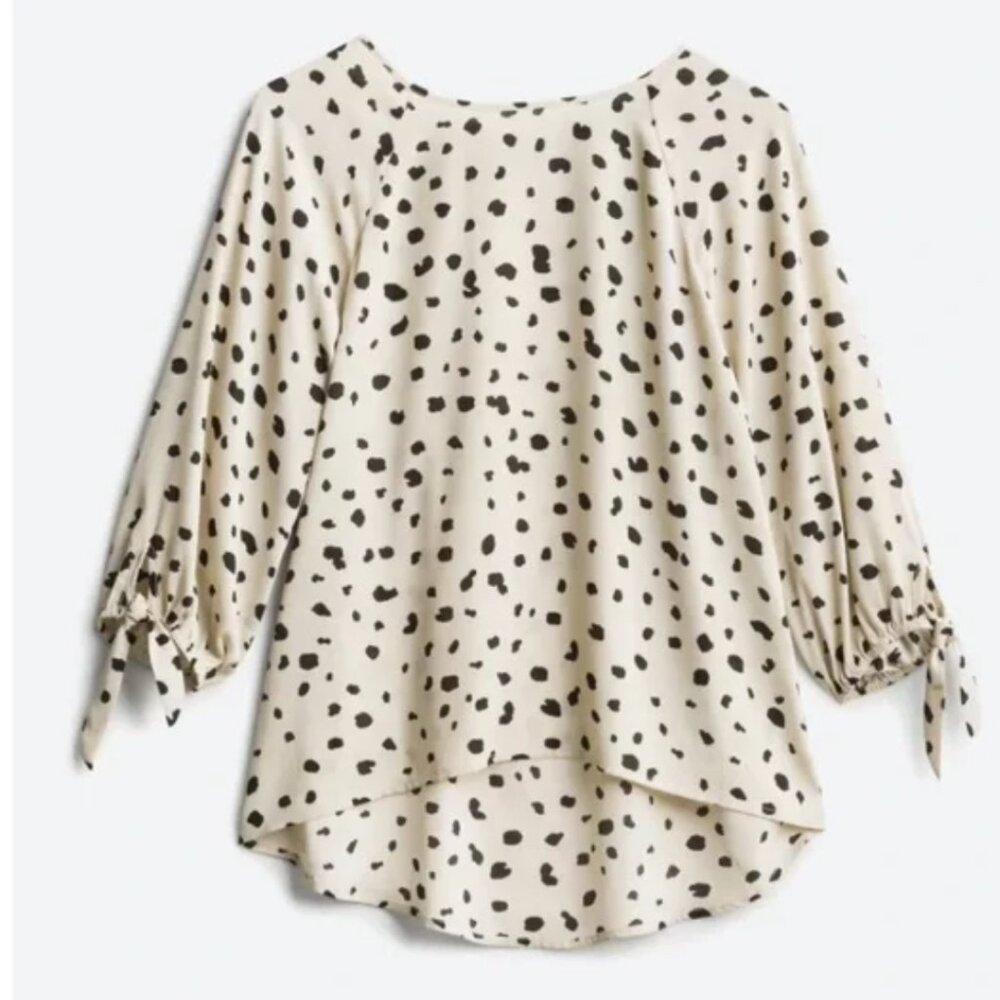 Papermoon Beige and Black Polka Dot Blouse